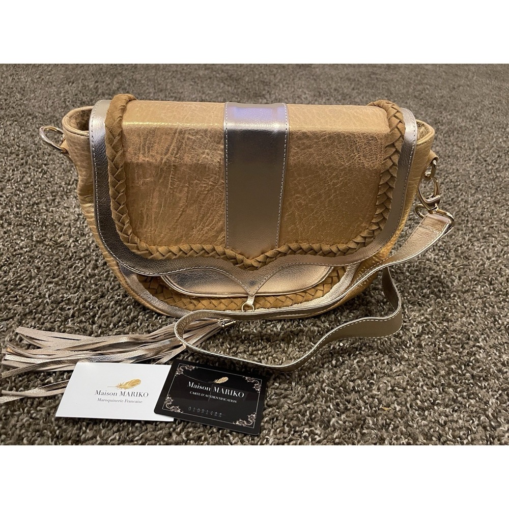 MAISON MARIKO bag Kasai Gold leather shoulder crossbody tassel luxury purse